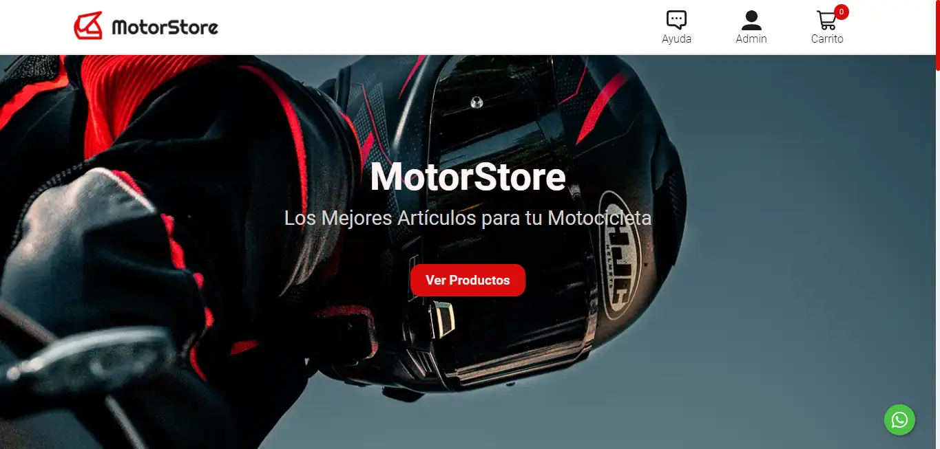 Captura de pantalla del proyecto MotorStore