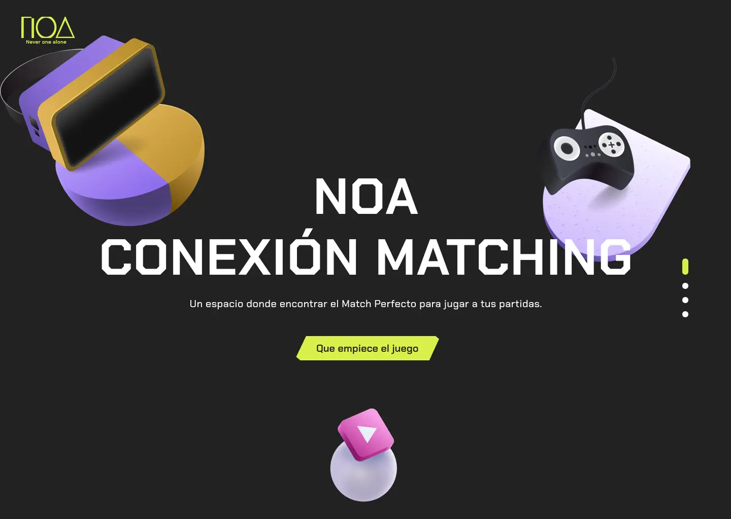 Captura de pantalla del proyecto Noa - Never One Alone