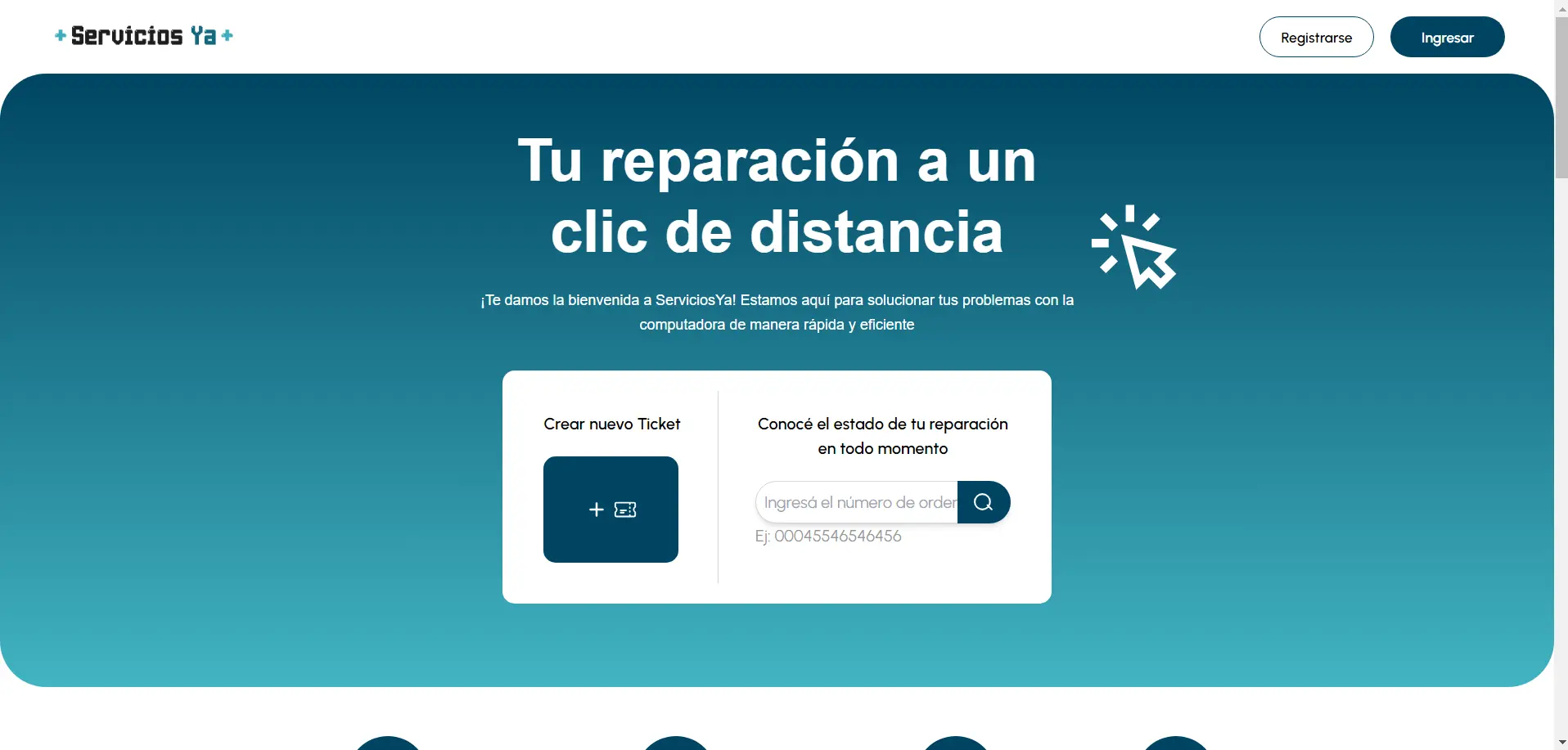 Captura de pantalla del proyecto Servicios Ya
